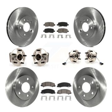 Front Rear Hub Bearing Disc Brake Rotors And Pads Kit (10Pc) For Chevrolet Impala Limited KBB-119453