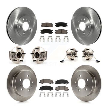 Front Rear Hub Bearing Disc Brake Rotor & Pad Kit (10Pc) For Chevrolet Impala Monte Carlo KBB-119455