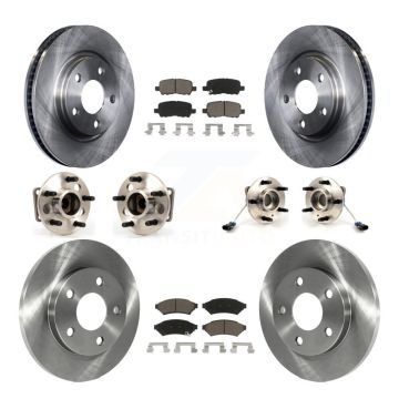 Front Rear Hub Bearing Brake Rotor & Pad Kit (10Pc) For Buick LaCrosse Pontiac Grand Prix KBB-119456