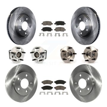 Front Rear Hub Bearing Brake Rotor & Pad Kit (10Pc) For Pontiac Grand Prix Buick LaCrosse KBB-119457