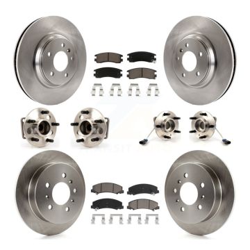 Front Rear Hub Bearings Disc Brake Rotors And Pads Kit (10Pc) For Buick LaCrosse Allure KBB-119458