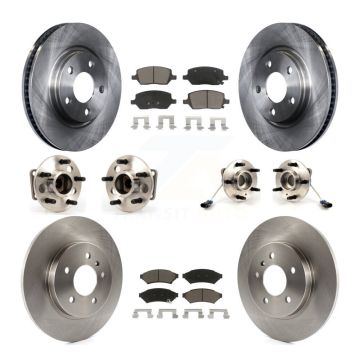 Front Rear Hub Bearing Brake Rotor & Pads Kit (10Pc) For Chevrolet Uplander Buick Terraza KBB-119459