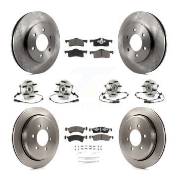 Front Rear Hub Bearing Brake Rotor & Pad Kit (10Pc) For Ford Expedition Lincoln Navigator KBB-119468