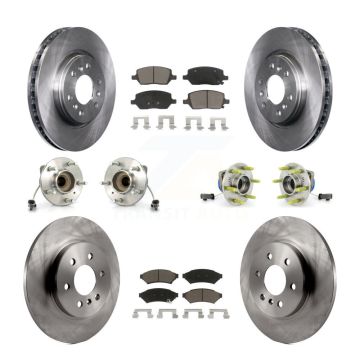 Front Rear Hub Bearing Brake Rotor And Pad Kit (10Pc) For 2007 Saturn Relay 3 Hole Flange KBB-119473