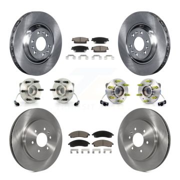 Front Rear Hub Bearing Disc Brake Rotors And Ceramic Pads Kit (10Pc) For Cadillac SRX AWD KBB-119482
