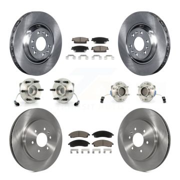 Front Rear Hub Bearing Disc Brake Rotors And Ceramic Pads Kit (10Pc) For Cadillac SRX RWD KBB-119483