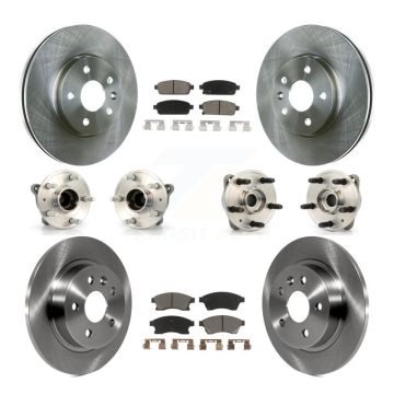 Front Rear Hub Bearing Disc Brake Rotor And Pads Kit (10Pc) For 2011-2012 Chevrolet Cruze KBB-119488