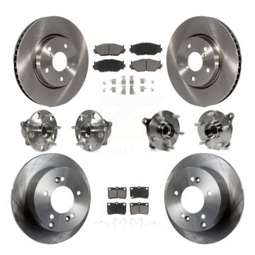 Front Rear Hub Bearings Disc Brake Rotors And Ceramic Pads Kit (10Pc) For Lexus IS250 KBB-119491