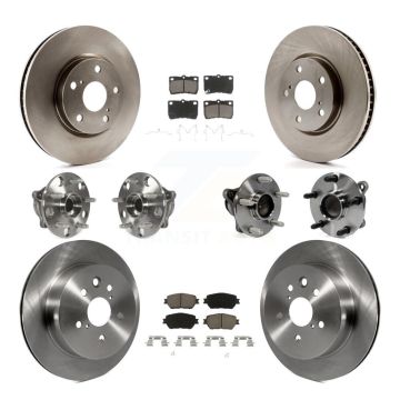 Front Rear Hub Bearing Disc Brake Rotor And Ceramic Pads Kit (10Pc) For Lexus IS250 GS300 KBB-119494