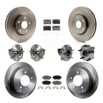 Front Rear Hub Bearings Disc Brake Rotors And Ceramic Pads Kit (10Pc) For Lexus IS250 KBB-119497