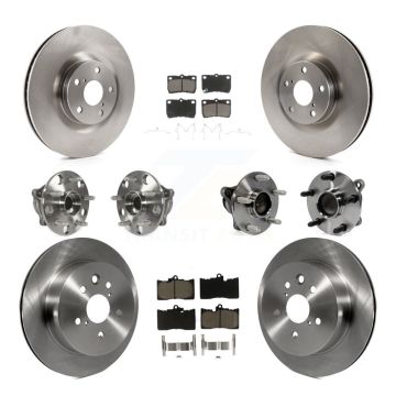 Front Rear Hub Bearing Disc Brake Rotor Pad Kit (10Pc) For Lexus IS350 GS350 GS450h GS460 KBB-119500