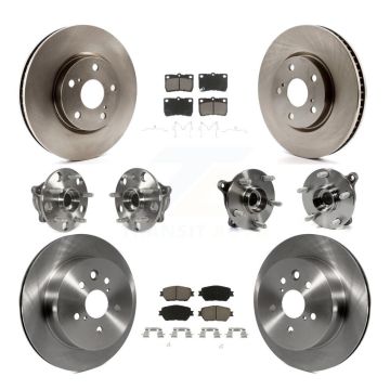 Front Rear Hub Bearings Disc Brake Rotors And Pads Kit (10Pc) For 2006 Lexus GS300 AWD KBB-119501