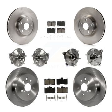 Front Rear Hub Bearing Disc Brake Rotor And Ceramic Pads Kit (10Pc) For Lexus GS350 IS350 KBB-119502