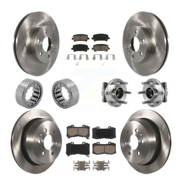 Front Rear Hub Bearing Brake Rotor Pads Shoe Kit (10Pc) For Chevrolet Colorado GMC Canyon KBB-119512