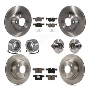 Front Rear Hub Bearing Disc Brake Rotor And Ceramic Pad Shoe Kit (10Pc) For BMW 320i 328d KBB-119531