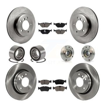 Front Rear Hub Bearing Brake Rotor Pad Shoe Kit (10Pc) For BMW 325i 325Ci 328i 323Ci 323i KBB-119574