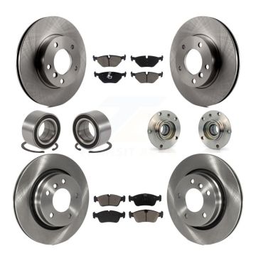 Front Rear Wheel Hub Bearing Disc Brake Rotor And Pads Shoe Kit (10Pc) For BMW 328i 328is KBB-119577