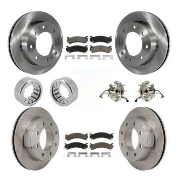 Front Rear Hub Bearing Brake Rotor & Pad Shoe Kit (10Pc) For GMC Chevrolet Silverado 1500 KBB-119579