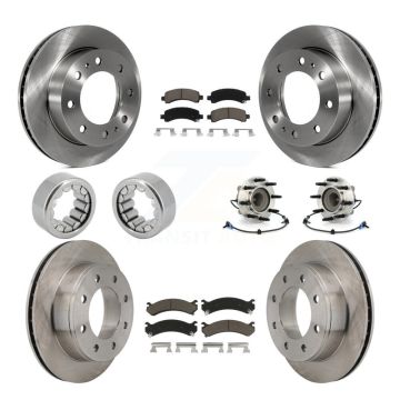 Front Rear Hub Bearing Disc Brake Rotor Pad Shoe Kit (10Pc) For GMC Savana 2500 Chevrolet KBB-119619