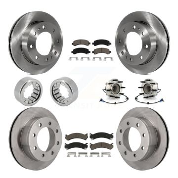 Front Rear Hub Bearing Brake Rotor And Pad Shoe Kit (10Pc) For Chevrolet Express 2500 GMC KBB-119620