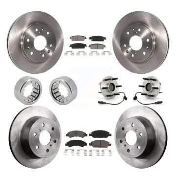 Front Rear Hub Bearing Brake Rotor & Pad Shoe Kit (10Pc) For Chevrolet Silverado 1500 GMC KBB-119630