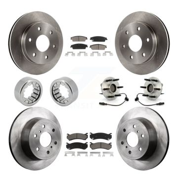Front Rear Hub Bearing Disc Brake Rotor Pads Shoe Kit (10Pc) For Chevrolet Silverado 1500 KBB-119632