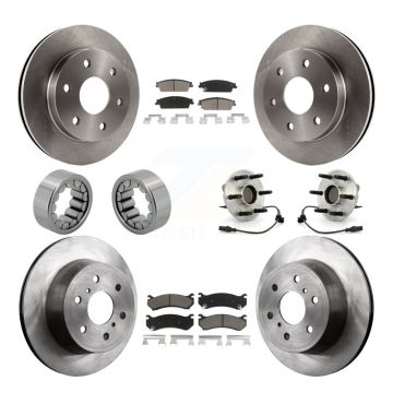 Front Rear Hub Bearing Disc Brake Rotor Pads Shoe Kit (10Pc) For Chevrolet Silverado 1500 KBB-119633