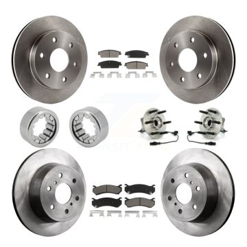 Front Rear Hub Bearing Disc Brake Rotor Pads Shoe Kit (10Pc) For Chevrolet Silverado 1500 KBB-119636