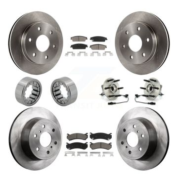 Front Rear Hub Bearing Disc Brake Rotor Pads Shoe Kit (10Pc) For Chevrolet Silverado 1500 KBB-119637