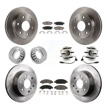 Front Rear Wheel Hub Bearing Disc Brake Rotor And Pad Shoe Kit (10Pc) For GMC Sierra 1500 KBB-119640