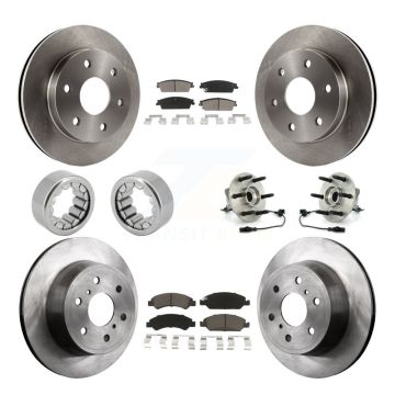 Front Rear Wheel Hub Bearing Disc Brake Rotor And Pad Shoe Kit (10Pc) For GMC Sierra 1500 KBB-119642