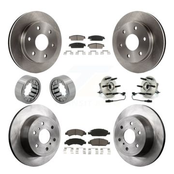 Front Rear Wheel Hub Bearing Disc Brake Rotor And Pad Shoe Kit (10Pc) For GMC Sierra 1500 KBB-119643