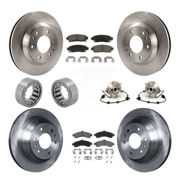 Front Rear Hub Bearing Brake Rotor Pad Shoe Kit (10Pc) For GMC Envoy Chevrolet Oldsmobile KBB-119668