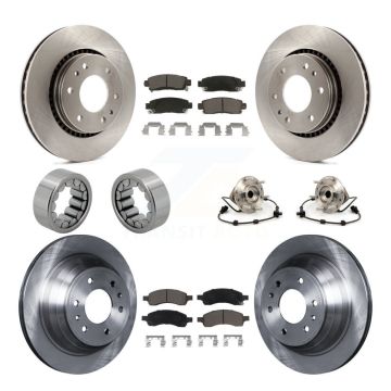 Front Rear Hub Bearing Disc Brake Rotor Pad Shoe Kit (10Pc) For Chevrolet Trailblazer GMC KBB-119669
