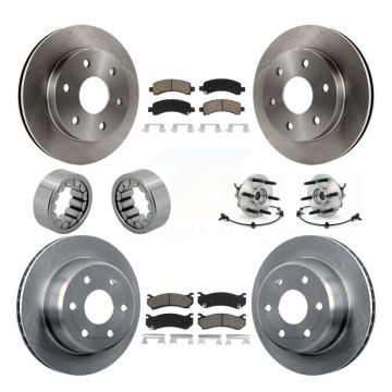 Front Rear Hub Bearing Brake Rotor Pad Shoe Kit (10Pc) For Chevrolet Express 1500 GMC AWD KBB-119686