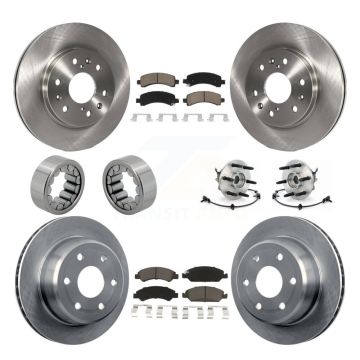Front Rear Hub Bearing Brake Rotor Pad Shoe Kit (10Pc) For Chevrolet Express 1500 GMC AWD KBB-119687