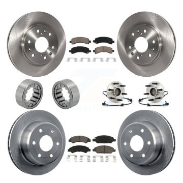 Front Rear Hub Bearing Brake Rotor Pad Shoe Kit (10Pc) For Chevrolet Express 1500 GMC RWD KBB-119688