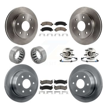 Front Rear Hub Bearing Brake Rotor & Pad Shoe Kit (10Pc) For Chevrolet Avalanche 1500 RWD KBB-119692