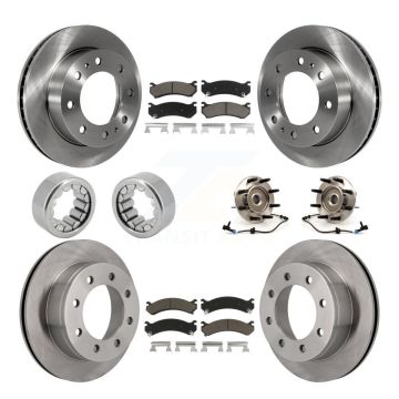 Front Rear Hub Bearing Brake Rotor Pad Shoe Kit (10Pc) For Chevrolet Silverado 2500 HD XL KBB-119704