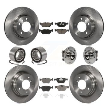Front Rear Hub Bearing Disc Brake Rotors And Pads Shoes Kit (10Pc) For BMW 328i 323i 325i KBB-119712