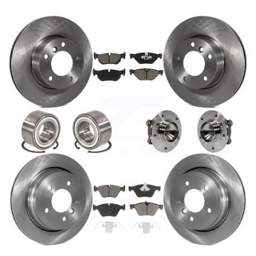Front Rear Hub Bearing Disc Brake Rotors And Pads Shoe Kit (10Pc) For 2007 BMW 328i Wagon KBB-119713