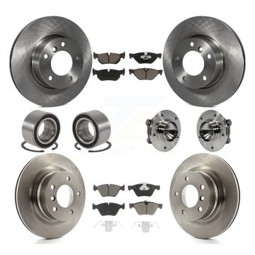Front Rear Hub Bearing Disc Brake Rotors And Pads Shoes Kit (10Pc) For 2008-2013 BMW 128i KBB-119716
