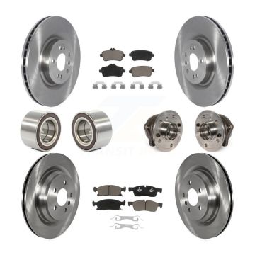 Front Rear Hub Bearing Disc Brake Rotor And Pads Shoe Kit (10Pc) For Mercedes-Benz GLE400 KBB-119735
