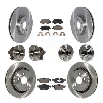 Front Rear Hub Bearings Assembly Disc Brake Rotors And Pads Kit (10Pc) For Volvo XC60 AWD KBB-119740