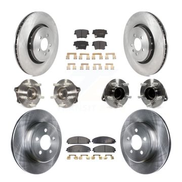 Front Rear Hub Bearing Brake Rotor & Pad Kit (10Pc) For 17-18 Dodge Charger RWD with 5.7L KBB-119754