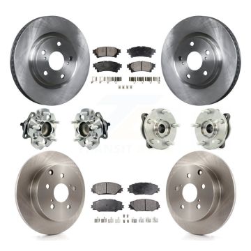 Front Rear Hub Bearings Disc Brake Rotors And Pads Kit (10Pc) For 2016-2020 Toyota Mirai KBB-119760