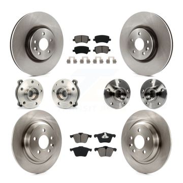 Front Rear Hub Bearings Disc Brake Rotors And Pads Kit (10Pc) For 2013-2014 Volvo S60 AWD KBB-119774