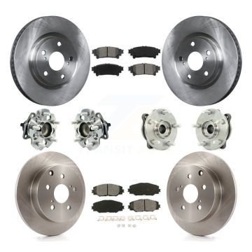 Front Rear Hub Bearings Disc Brake Rotors And Pads Kit (10Pc) For 2016-2020 Toyota Mirai KBB-119775