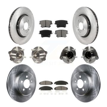 Front Rear Hub Bearing Brake Rotor & Pad Kit (10Pc) For 17-18 Dodge Charger RWD with 5.7L KBB-119781