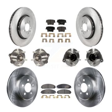 Front Rear Hub Bearing Brake Rotor & Pad Kit (10Pc) For 17-18 Dodge Charger RWD with 5.7L KBB-119799